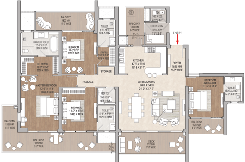 4 BHK floor plan at Rishabraj Kora Kendra Borivali West