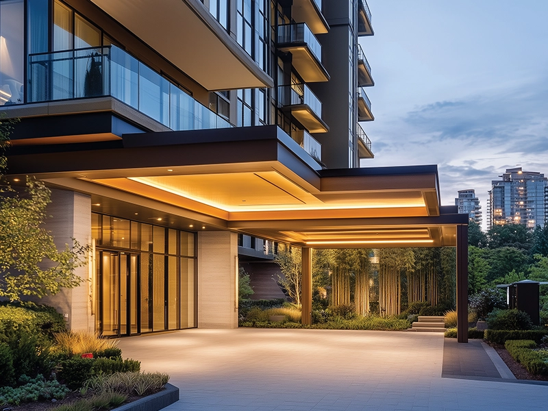 Drop-off area of Rishabraj Kora Kendra residences